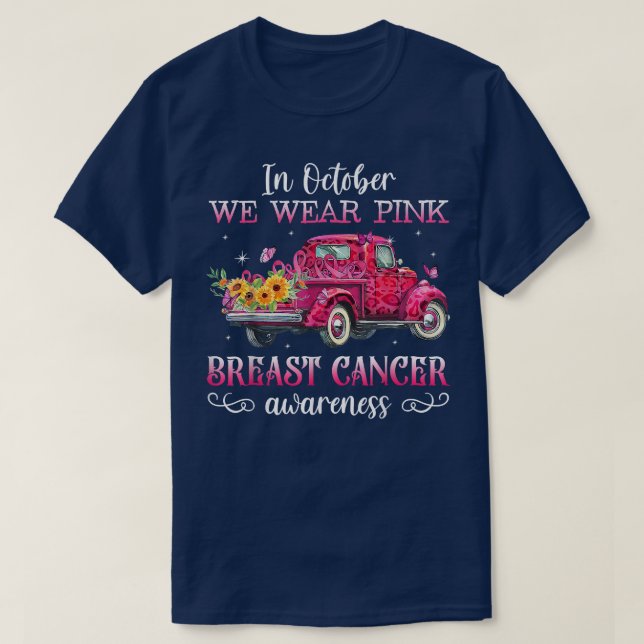 Breast Cancer Awareness In October We Wear Pink Ri T-Shirt (Design Front)
