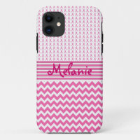 Breast Cancer Awareness iPhone Monogram Pink
