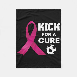 Breast Cancer Awareness Kick For A Cure Soccer  Fleece Blanket