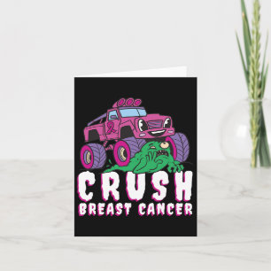 Breast Cancer Awareness Kids Monster Truck Pink Ki Card