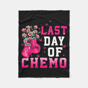 Breast Cancer Awareness Last Day of Chemo Warrior Fleece Blanket