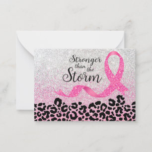Breast Cancer Awareness Leopard Print  Card