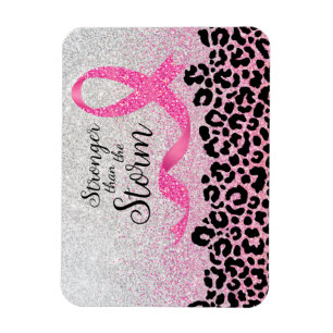 Breast Cancer Awareness Leopard Print Magnet