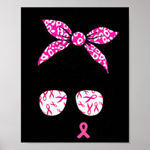Breast Cancer Awareness Leopard Retro I Won Women' Poster
