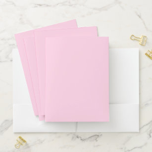Breast cancer awareness light pink plain cute pocket folder