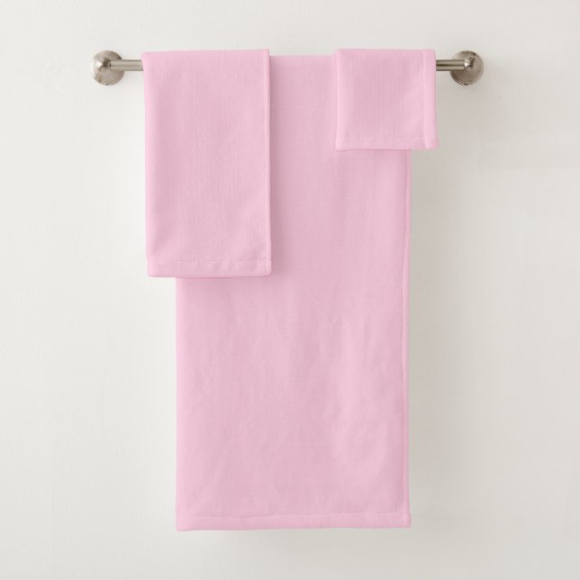 Breast cancer awareness light pink solid colour bath towel set (Insitu)