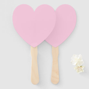 Breast cancer awareness light pink solid colour hand fan