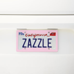 Breast cancer awareness light pink solid colour licence plate frame
