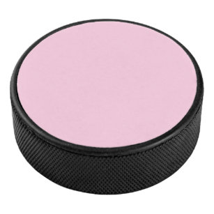 Breast cancer awareness light pink solid cute  hockey puck