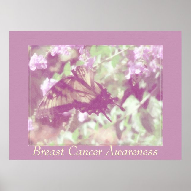 Breast Cancer Awareness - Monarch Butterfly. Poster (Front)