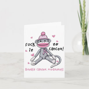 Breast Cancer Awareness Monkey Sock It To Cancer Card