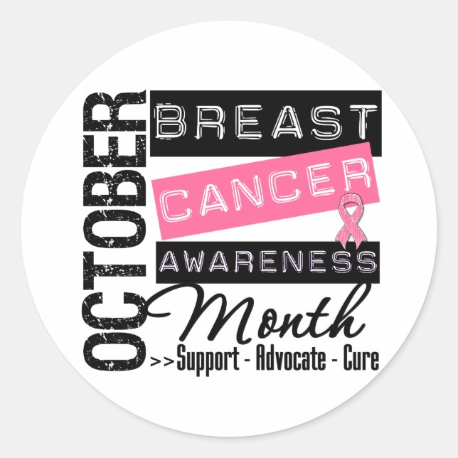 Breast Cancer AWARENESS Month Classic Round Sticker (Front)