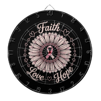 Breast Cancer Awareness Month Faith Hope Cure Dartboard