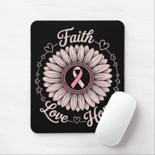 Breast Cancer Awareness Month Faith Hope Cure Mouse Mat