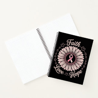 Breast Cancer Awareness Month Faith Hope Cure Notebook