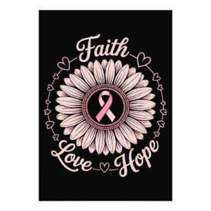 Breast Cancer Awareness Month Faith Hope Cure Photo Print