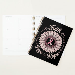 Breast Cancer Awareness Month Faith Hope Cure Planner