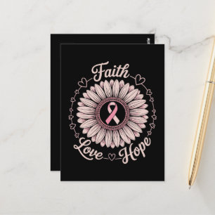 Breast Cancer Awareness Month Faith Hope Cure Postcard