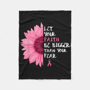 Breast Cancer Awareness Month Flower Pink Ribbon W Fleece Blanket