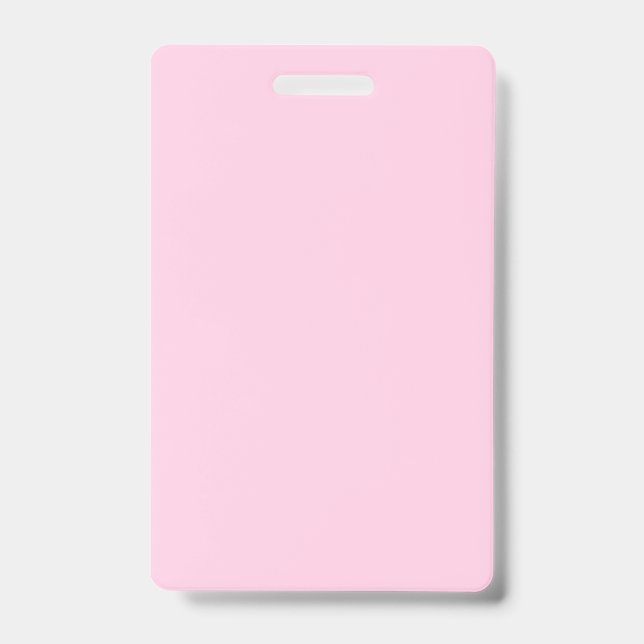 Breast cancer awareness month light pink solid  ID badge (Front)