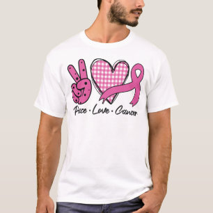 Breast Cancer Awareness Month Peace Love Cancer T-Shirt