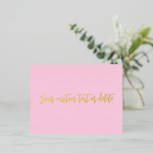 Breast cancer awareness month pink custom foil holiday postcard