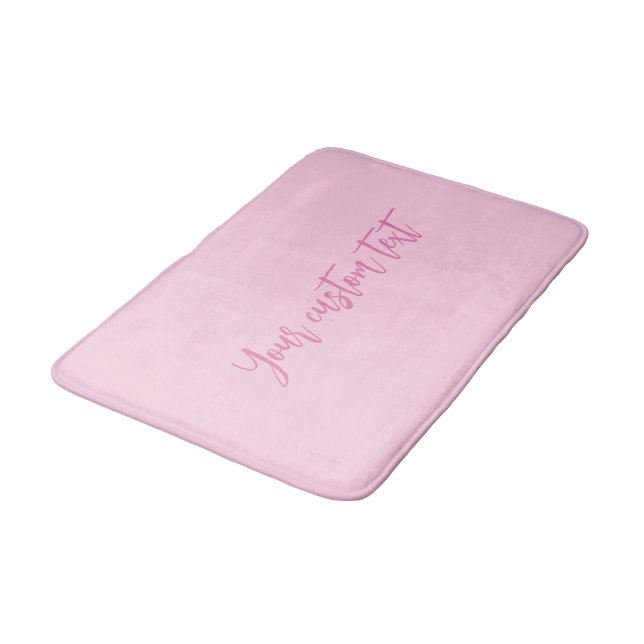 Breast cancer awareness month pink custom script bath mat (Angled)