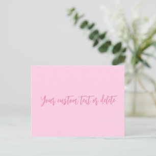 Breast cancer awareness month pink custom script postcard