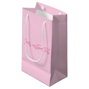 Breast cancer awareness month pink custom script small gift bag