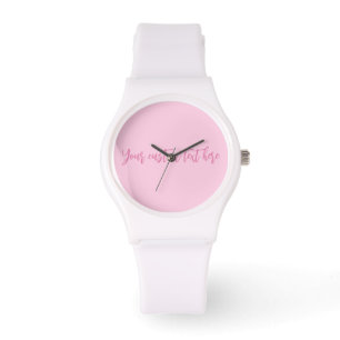 Breast cancer awareness month pink custom script watch