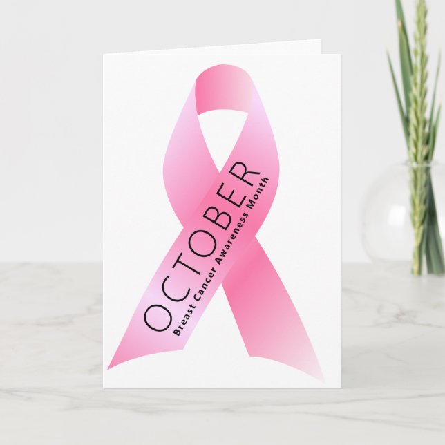Breast Cancer Awareness Month Pink Ribbon  Card (Front)