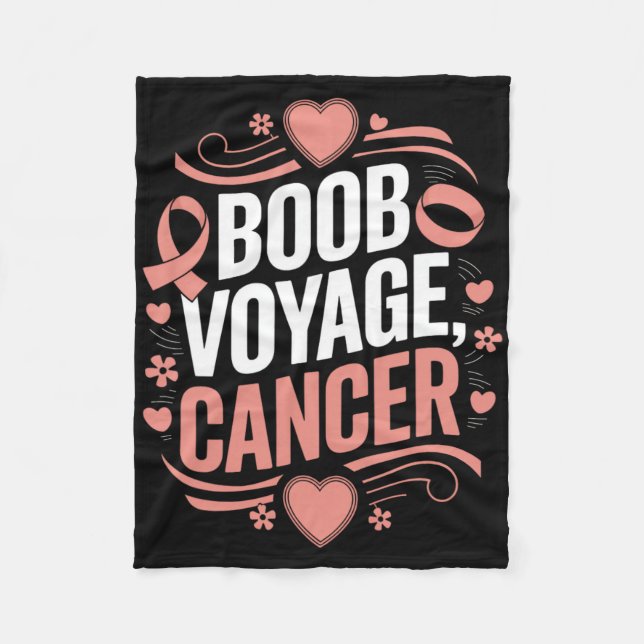 Breast Cancer Awareness Month Pink Ribbon Chemothe Fleece Blanket (Front)