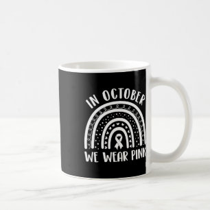 Breast Cancer Awareness Month Rainbow Kids Men And Coffee Mug