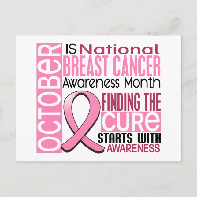 Breast Cancer Awareness Month Ribbon I2 1.5 Postcard (Front)