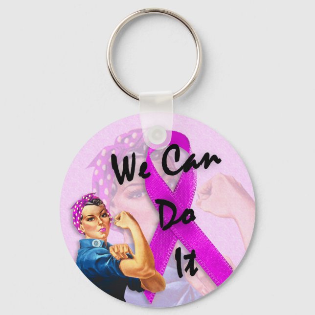 Breast Cancer Awareness Month, Rosie the Riveter Key Ring (Front)