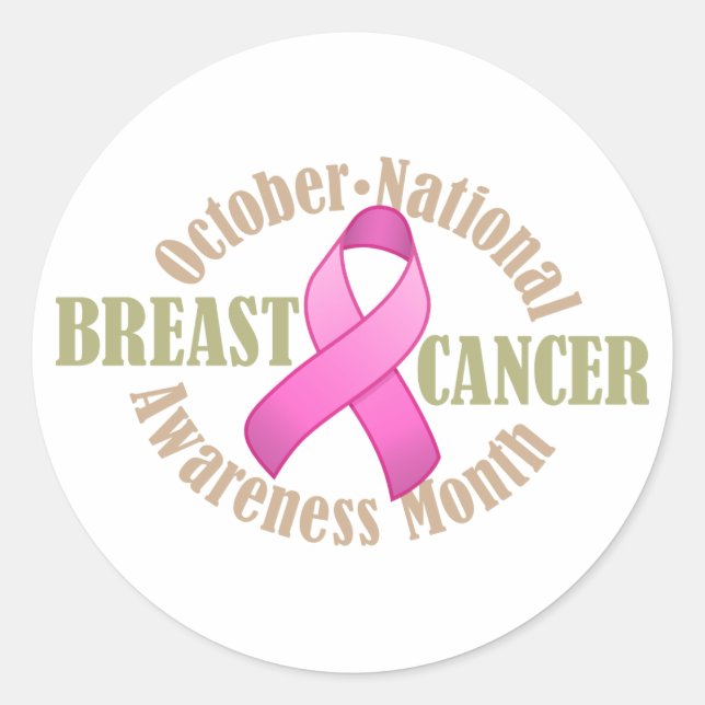 Breast Cancer Awareness Month Round Sticker (Front)