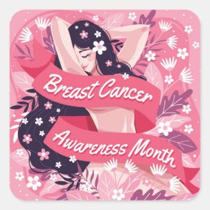 Breast Cancer Awareness Month Square Sticker