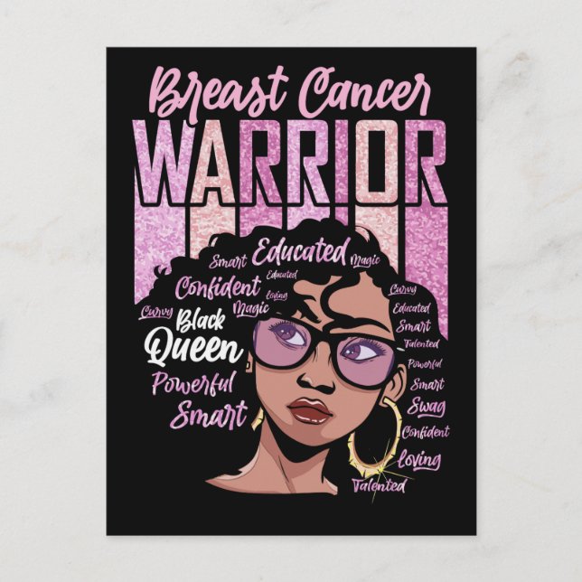 Breast cancer awareness month survivor warrior bla postcard (Front)