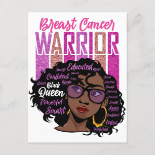 Breast cancer awareness month survivor warrior bla postcard