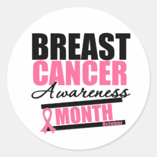 Breast Cancer Awareness Month v3 Classic Round Sticker