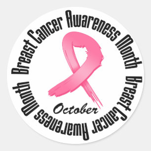 Breast Cancer Awareness Month v5 Classic Round Sticker