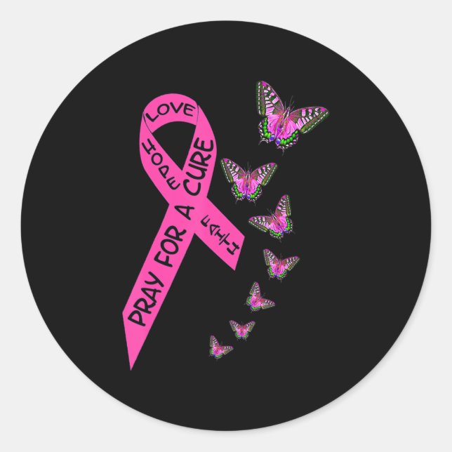 Breast Cancer Awareness Month Women Religious Butt Classic Round Sticker (Front)