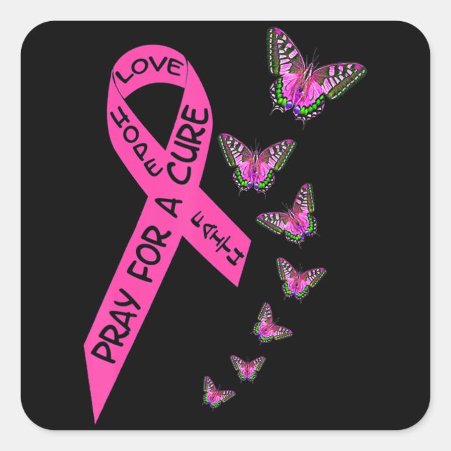 Breast Cancer Awareness Month Women Religious Butt Square Sticker (Front)