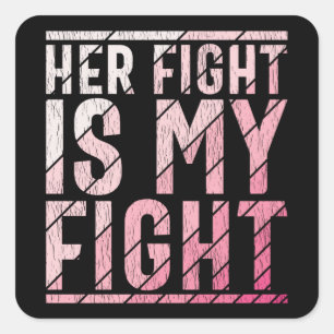 Breast Cancer Awareness Mother Daughter Sister Square Sticker