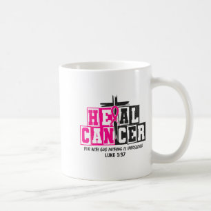 Breast Cancer Awareness Nk Ribbon Heal Cancer Chri Coffee Mug