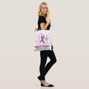 Breast Cancer Awareness Nurse Scrub Tote Bag
