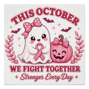 Breast Cancer Awareness October Halloween Poster