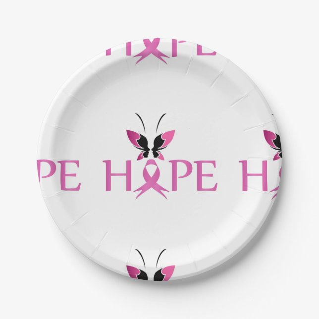 Breast cancer awareness paper plate (Front)
