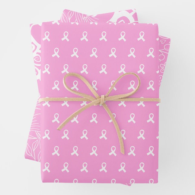 Breast Cancer Awareness Pattern Wrapping Paper Sheet (In situ)