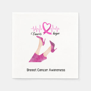 Breast Cancer Awareness Peace Love Cure Pink     Napkin